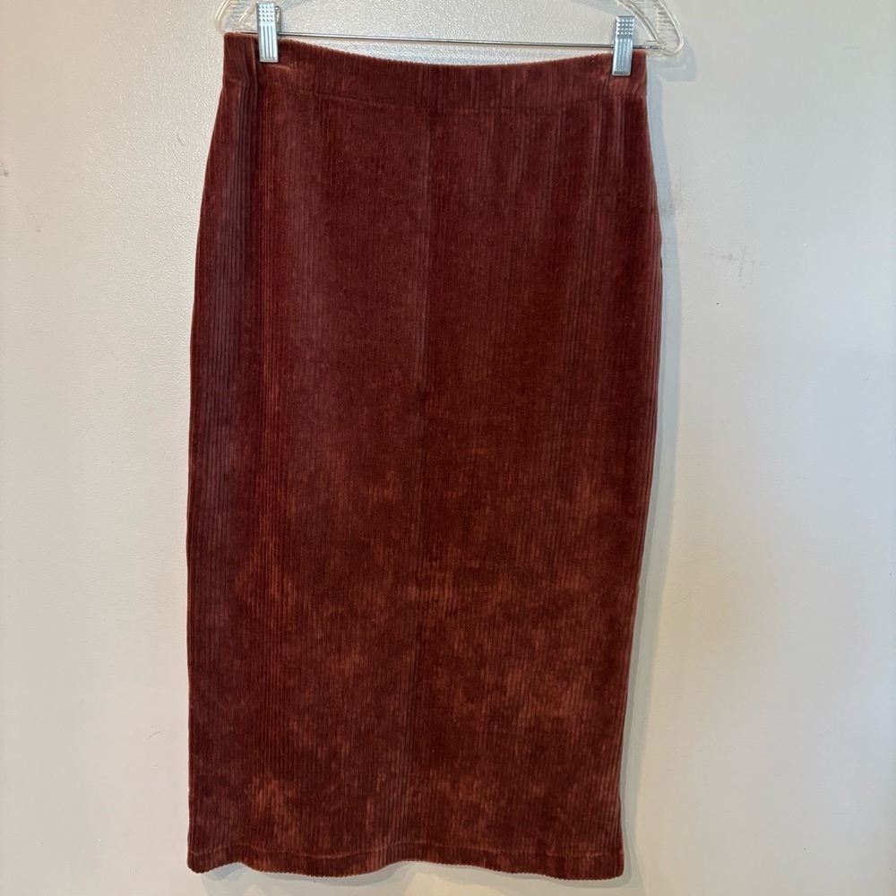 Free People Helen Ribbed Tube Side Slit Skirt Midi Women’s Size Large